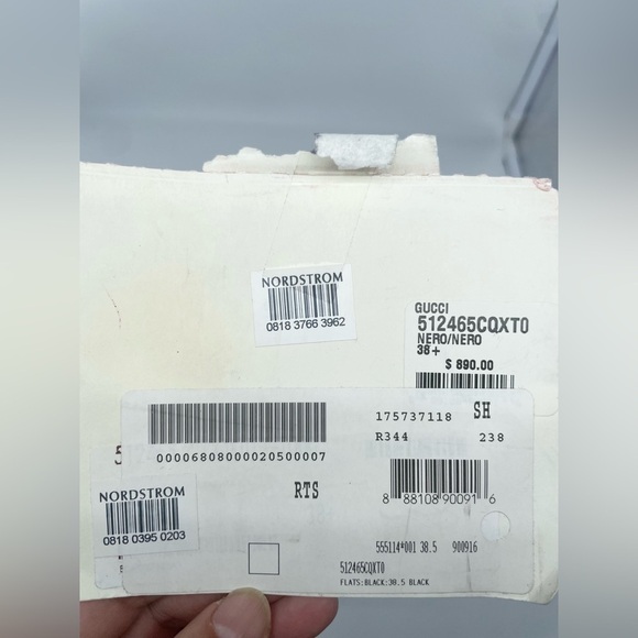 Gucci Black Leather Snake skin bow embellished GG Ballerina flats EU 38.5 - Picture 12 of 13